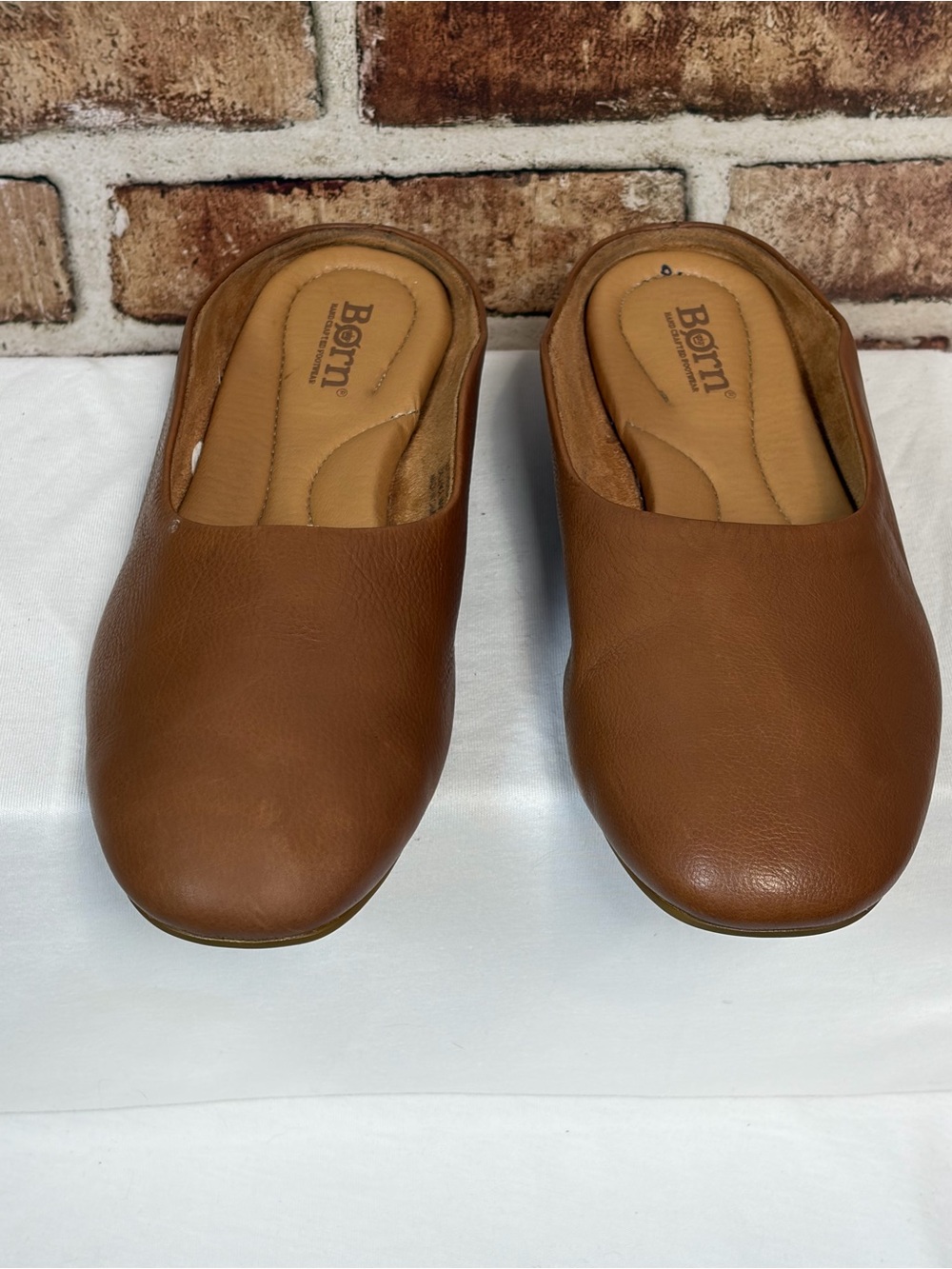 Born Bryar Mules Women's 8.5M Brown Leather Slip On Comfort  Shoes Minimalist